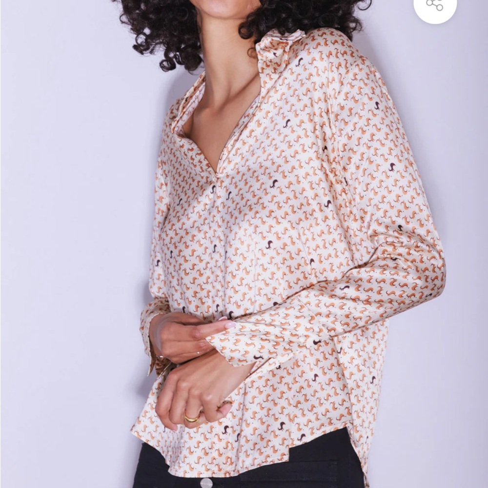 Catherine Gee Daria French Cuff Silk Blouse - Lexi Print
SZ S